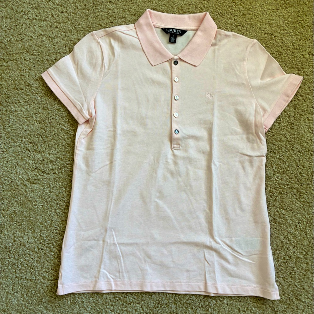 Lauren Ralph Lauren Pink Polo Shirt, soft pink, size M